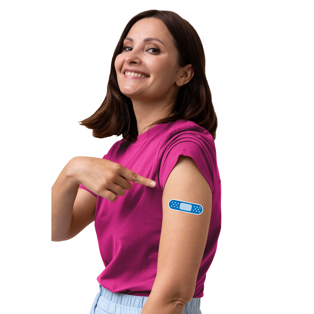 Familia vacunada contra la influenza